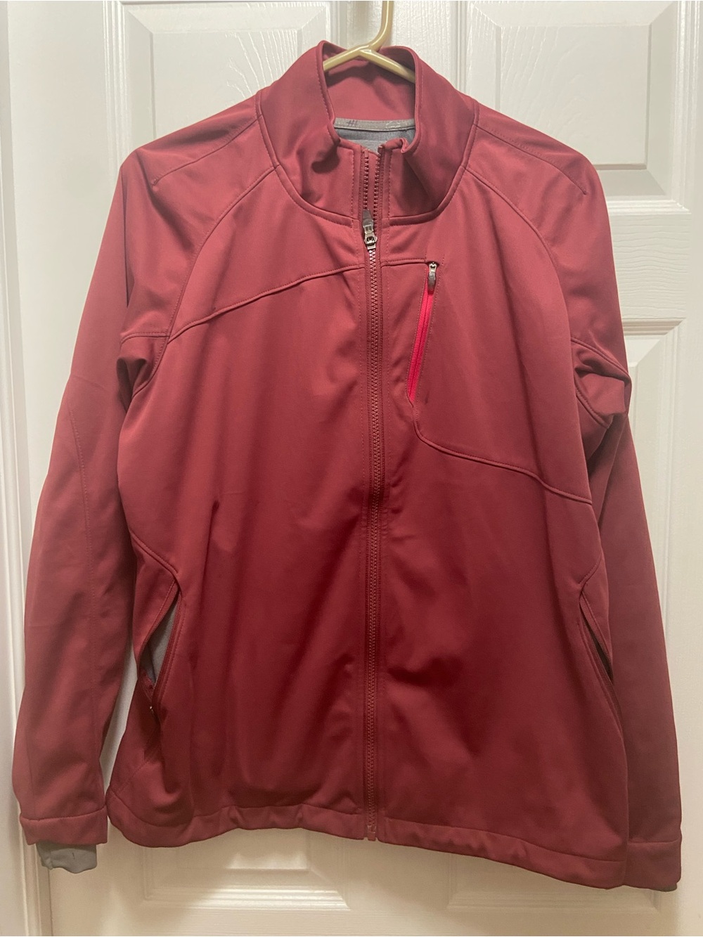 Cabela's Maroon Softshell Utility Jacket with Zip Chest Pocket